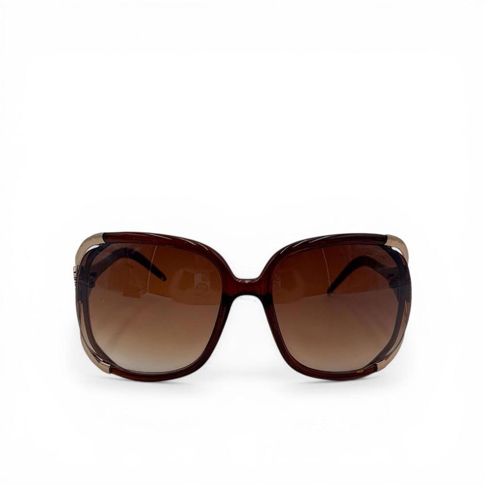 Roberto Cavalli Vintage Oversized Brown Gradient Sunglasses Gold Detail